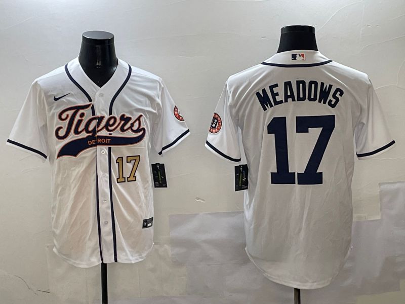 Men Detroit Tigers #17 Meadows White Jointly Name 2025 Nike MLB Jersey style 4->chicago white sox->MLB Jersey